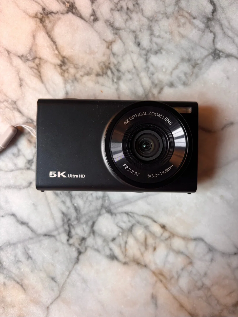 Compact 5K Ultra HD Black Point-and-Shoot Camera